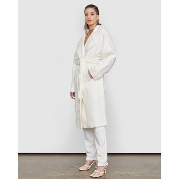 Atoir Addicted To Love Pearl Coat in Cloud Large New Womens Trench Jacket - Picture 16 of 16